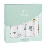 aden + anais classic 4pk Swaddles Jungle Jam