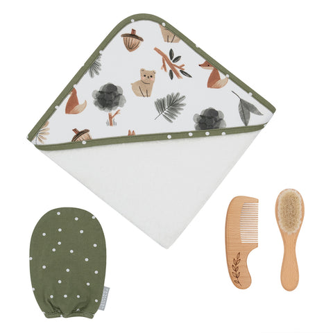 Living Textiles 4pc Baby Bath Gift Set - Forest Retreat