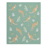 Living Textiles Australiana Blanket - Kangaroo/Green