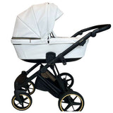 Bambini Prams GENEVA¹ Modern Pram - Oskar White/Black Frame (Clearance)