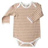 Fibre for Good Undyed Organic Cotton Pique Stripe Long Sleeve Bodysuit