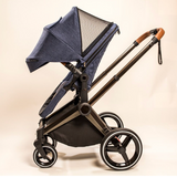 Saint Infans Puggle Stroller Indigo + Carrycot Black Package