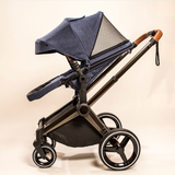 Saint Infans Puggle Stroller Indigo + Carrycot Black Package