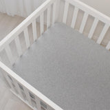 Living Textiles 2pk Cot Jersey Fitted Sheets - Grey Melange / Stripe