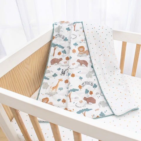 Lolli Living Cot Comforter - Day at the Zoo