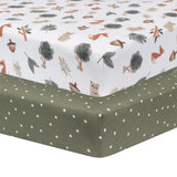 Living Textiles 2pk Cot Jersey Fitted Sheet  Forest Retreat