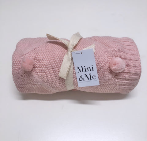 Mini & Me Pom Pom Blanket - Blush