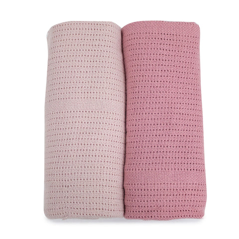 Bubba Blue Nordic 2pk Cellular Blanket - Dusty Berry/Rose