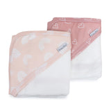 Bubba Blue Nordic 2pk Hooded Towel - Dusty Berry/Rose