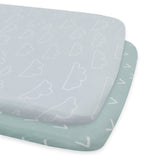 Bubba Blue Nordic 2pk Co-Sleeper Fitted Sheets - Dusty Blue/Mint