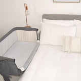 Living Textiles 2pk Co-Sleeper/Cradle Jersey Fitted Sheet - Grey Melange/stripe