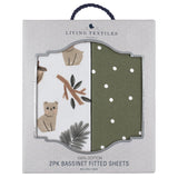 Living Textiles 2pk Bassinet Jersey Fitted Sheet - Forest Retreat