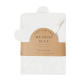 Munich Blue Hooded Towel - Glacier White