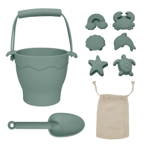 Playground Silicone 8pc Bucket + Spade Set